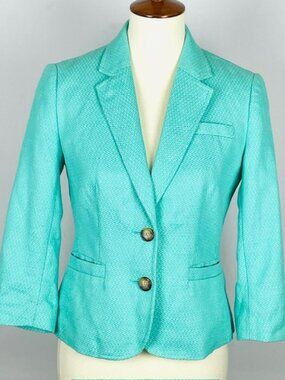 NWOT Banana Republic 2 Button Blazer Sz 2 Seafoam Green Preppy Career Easter